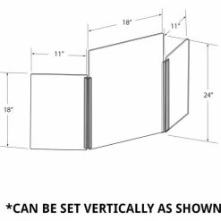 Global Approved Small Tri-Fold Protective Shield, 46"W x 18"H - Clear -Server & Expediter Supplies Sales 176190 100 03