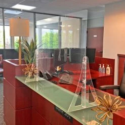 Global Approved 179776-187 Counter Cashier Shield Acrylic 30"W x 46"H -Server & Expediter Supplies Sales 179776 187 7