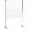 Global Industrial™ Cashier Shield 24"W X 24"H, With Racetrack Base, Silver -Server & Expediter Supplies Sales 298645