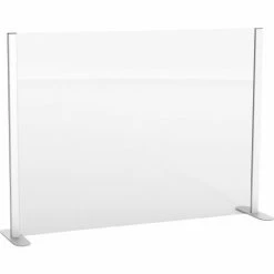 Global Industrial™ Cashier Shield 48"W X 36"H, With Racetrack Base, Silver
