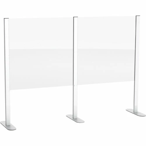 Global Industrial™ Cashier Shield 48"Wx24"H W/ Racetrack Base And Center Racetrack Base Silver 3 Global Industrial™ Cashier Shield 48"Wx24"H W/ Racetrack Base And Center Racetrack Base Silver