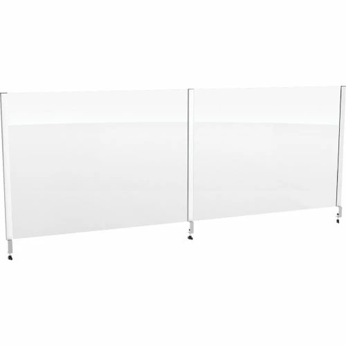 Global Industrial™ Cashier Shield 96"W X 36"H W/ Clamp On Base And Center Clamp On Base Silver 3 Global Industrial™ Cashier Shield 96"W X 36"H W/ Clamp On Base And Center Clamp On Base Silver