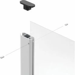 Global Industrial™ Cashier Shield 96"Wx36"H W/ Racetrack Base And Center Racetrack Base Silver -Server & Expediter Supplies Sales 298651 03
