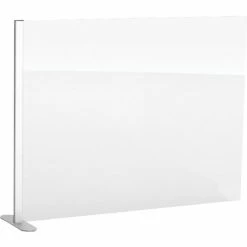 Global Industrial™ Cashier Shield 48"W x 36"H Add-On, With Center Racetrack Base, Silver