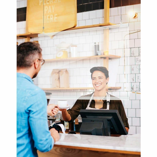 Global Industrial Hanging Cashier Shield, 28"W x 22"H, 2/Pack 4 Global Industrial Hanging Cashier Shield, 28"W x 22"H, 2/Pack - Image 2