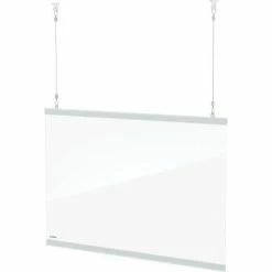 Global Industrial Hanging Cashier Shield, 56"W x 22"H, 2/Pack