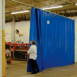 Global Industrial™ Solid Blue Curtain Wall Partition 12 x 8