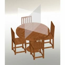 Rack'em Horizon Acrylic 4 Way Table Divider Shield - 48"W x 48"D x 32"H - Clear -Server & Expediter Supplies Sales 3134 X 03