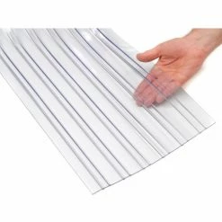 Global Industrial PVC Strip Curtain Roll - Scratch Resistant Ribbed Clear - 8" x 150' x .072" -Server & Expediter Supplies Sales 585339 03 1