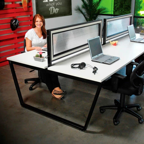 Interion By Global Industrial Interion® Translucent Partition For Double Collaboration Desk 4 Interion By Global Industrial Interion® Translucent Partition For Double Collaboration Desk - Image 2