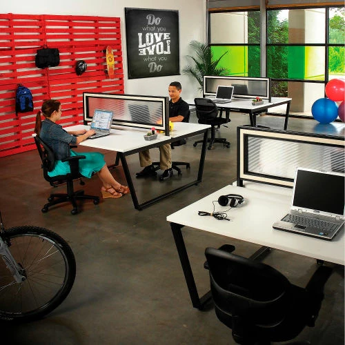 Interion By Global Industrial Interion® Translucent Partition For Double Collaboration Desk 9 Interion By Global Industrial Interion® Translucent Partition For Double Collaboration Desk - Image 7