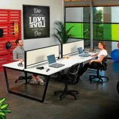 Interion By Global Industrial Interion® Fabric Divider Partition for Double Collaboration Desk -Server & Expediter Supplies Sales 694861 05