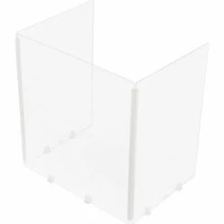 Interion By Global Industrial Interion® Tri-Fold Acrylic Desk Shield, 22"W x 16"D x 24"H, Clear -Server & Expediter Supplies Sales 695948 02