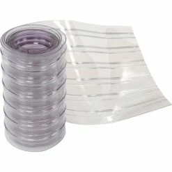 Global Industrial Replacement 12" x 12' Scratch Resistant Ribbed Clear Strip for Strip Curtains