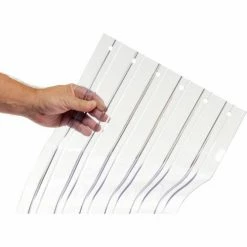 Global Industrial Replacement 12" x 12' Scratch Resistant Ribbed Clear Strip for Strip Curtains -Server & Expediter Supplies Sales 786CP19 03