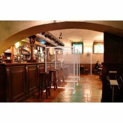 Global Industrial™ Floor Standing Portable Clear Divider Safety Partition, 5'W x 5'H -Server & Expediter Supplies Sales 989059 04