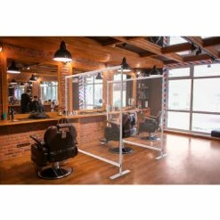 Global Industrial™ Free Standing Portable Clear Divider Safety Partition, 6'W x 6'H -Server & Expediter Supplies Sales 989061 05