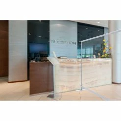 Global Industrial™ Free Standing Portable Clear Divider Safety Partition, 6'W x 6'H -Server & Expediter Supplies Sales 989061 08