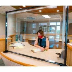 Anchor Industries. Anchor Porta-Shield Desktop Vinyl Divider, 4'W x 4'H - Clear -Server & Expediter Supplies Sales 9999060 03 1