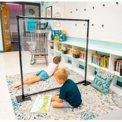 Anchor Industries. Anchor Porta-Shield Desktop Vinyl Divider, 4'W x 4'H - Clear -Server & Expediter Supplies Sales 9999060 05 1