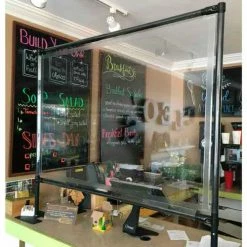 Anchor Industries. Anchor Porta-Shield Desktop Vinyl Divider, 4'W x 4'H - Clear -Server & Expediter Supplies Sales 9999060 08 1