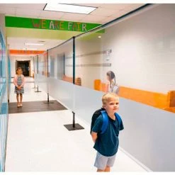 Anchor Industries. Anchor Porta-Shield Freestanding Vinyl Divider, 6'W x 6-1/2'H - Clear/White -Server & Expediter Supplies Sales 9999080 08