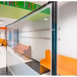 Anchor Industries. Anchor Porta-Shield Freestanding Vinyl Divider, 6'W x 6-1/2'H - Clear/White -Server & Expediter Supplies Sales 9999080 09