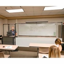 Anchor Industries. Anchor Porta-Shield Freestanding Vinyl Divider, 6'W x 6-1/2'H - Clear/White -Server & Expediter Supplies Sales 9999080 14