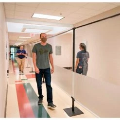 Anchor Industries. Anchor Porta-Shield Freestanding Vinyl Divider, 8'W x 6-1/2'H - Clear/White -Server & Expediter Supplies Sales 9999080 15 1