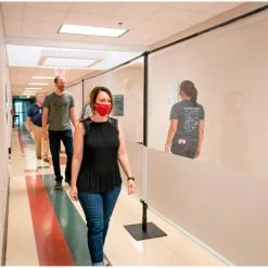 Anchor Industries. Anchor Porta-Shield Freestanding Vinyl Divider, 8'W x 6-1/2'H - Clear/White -Server & Expediter Supplies Sales 9999080 16 1