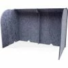 Ghent Acoustic Desktop Surround Protection Screen 36"W x 18"D x 24"H, Silver PET Felt -Server & Expediter Supplies Sales ADS2436SIL