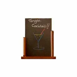 American Metalcraft ELEMLA - Securit Table Board, 9 x 12 Double Sided Mahogany, Removable Blackboard