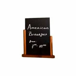 American Metalcraft ELEMME - Securit Table Board, 6 x 9, Double Sided Mahogany, Removable Blackboard