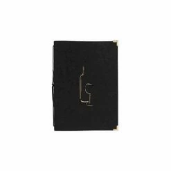 American Metalcraft MCCWLSBL - Securit Classic Sewn Wine Card, 10" x 13", Black