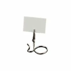 American Metalcraft SAC35 - Alligator Clip Card Holder, Swirly Base, "S" Design, Chrome