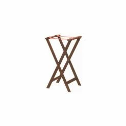 American Metalcraft WTSW32 - Tray Stand, 31" High, Nylon Straps, Folding, Walnut