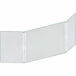 Global Approved Small Tri-Fold Protective Shield, 46"W x 18"H - Clear -Server & Expediter Supplies Sales AZA 176190 100
