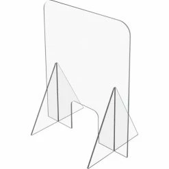 USA Sealing Plastic Dividers with Small Centered Opening Freestanding, 60"W x 36"H Clear PD-114 - Pkg Qty 3 -Server & Expediter Supplies Sales B2371129 2