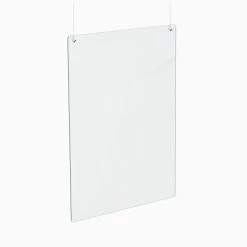 Braeside Displays HP-2432-HG Hanging Sneeze Guard, Acrylic 23-1/2"W x 31-1/2"H - Pkg Qty 2