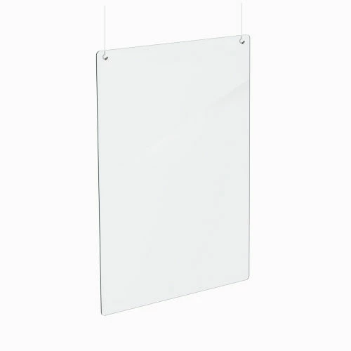 Braeside Displays HP-2432-HG Hanging Sneeze Guard, Acrylic 23-1/2"W x 31-1/2"H - Pkg Qty 2 3 Braeside Displays HP-2432-HG Hanging Sneeze Guard, Acrylic 23-1/2"W x 31-1/2"H - Pkg Qty 2