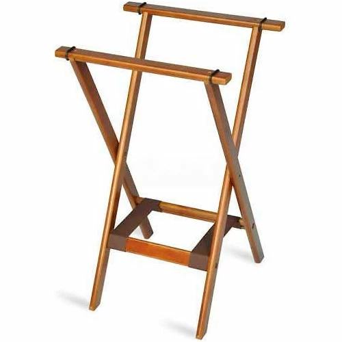Gaychrome Tray Stand, deluxe, with Bottom Strap only, Wood, Brown Straps, (4 Per Case) 3 Gaychrome Tray Stand, deluxe, with Bottom Strap only, Wood, Brown Straps, (4 Per Case)