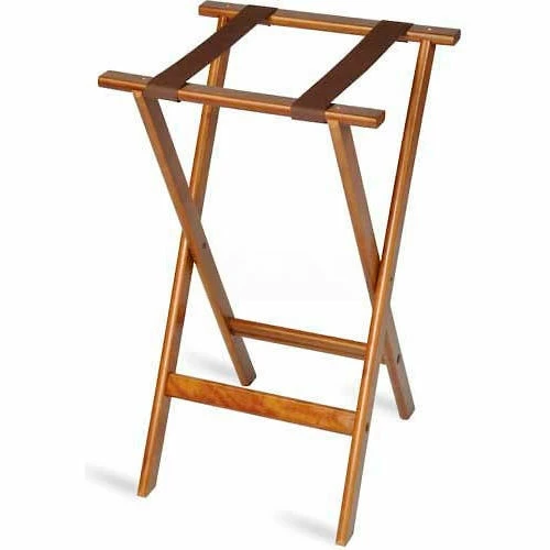 Gaychrome Flat Wood Tray Stand, 18-1/2" x 17" Top x 30" High, 2-1/4" Black Straps, (Single Pack) 3 Gaychrome Flat Wood Tray Stand, 18-1/2" x 17" Top x 30" High, 2-1/4" Black Straps, (Single Pack)