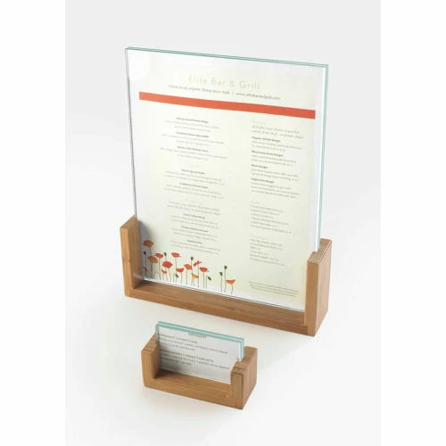 Cal-Mil 1510-46-60 U-Frame Tabletop Cardholder 4"W x 1"D x 6"H Bamboo - Pkg Qty 6 3 Cal-Mil 1510-46-60 U-Frame Tabletop Cardholder 4"W x 1"D x 6"H Bamboo - Pkg Qty 6