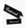 Cal-Mil 285 Reserved Sign Black Vinyl Tents 5-3/4"W x 1"D x 2"H Black With White Letters - Pkg Qty 12 2 Cal-Mil 285 Reserved Sign Black Vinyl Tents 5-3/4"W x 1"D x 2"H Black With White Letters - Pkg Qty 12 -Server & Expediter Supplies Sales CP6 285