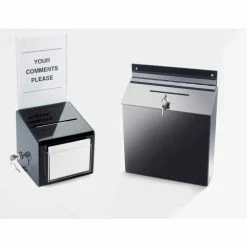 Cal-Mil 390 Suggestion Box 7"W x 7"D x 7"H Black