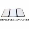 Winco PMCT-9G Triple Fold Menu Cover, 9-1/2"W, 12"H, Plastic W/ Vinyl Binding, Three Page, Green - Pkg Qty 25 -Server & Expediter Supplies Sales DWL PMCT 9G