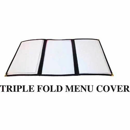 Winco PMCT-9G Triple Fold Menu Cover, 9-1/2"W, 12"H, Plastic W/ Vinyl Binding, Three Page, Green - Pkg Qty 25 3 Winco PMCT-9G Triple Fold Menu Cover, 9-1/2"W, 12"H, Plastic W/ Vinyl Binding, Three Page, Green - Pkg Qty 25