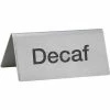 Winco SGN-102 Tent Sign, Decaf, 3"L, 1-1/2"H, Stainless Steel - Pkg Qty 12