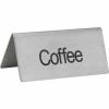 Winco SGN-103 Tent Sign, Coffee, 3"L, 1-1/2"H, Stainless Steel - Pkg Qty 12 -Server & Expediter Supplies Sales DWL SGN 103
