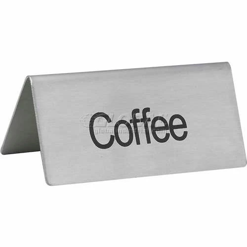Winco SGN-103 Tent Sign, Coffee, 3"L, 1-1/2"H, Stainless Steel - Pkg Qty 12 3 Winco SGN-103 Tent Sign, Coffee, 3"L, 1-1/2"H, Stainless Steel - Pkg Qty 12